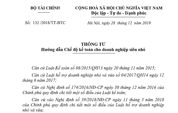 Thông tư số 132/2018/TT-BTC