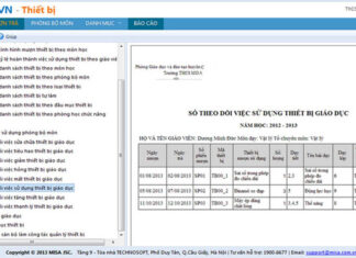 Quản lý thiết bị giáo dục trên QLTH.VN