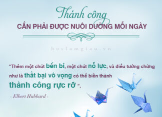 Thành công cần phải được nuôi dưỡng mỗi ngày