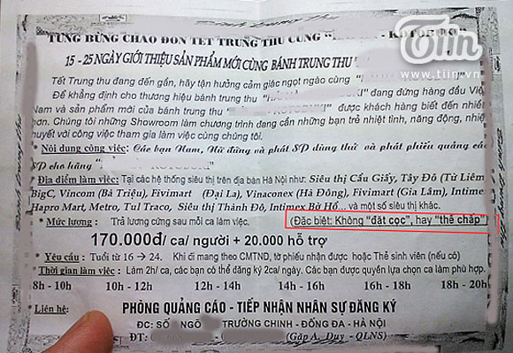 Sự thật về chiêu lừa ‘làm 2 giờ nhận lương 200K’