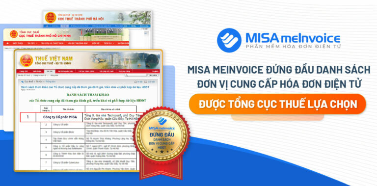 MISA meInvoice kết nối thành công truyền nhận hoá đơn với Tổng Cục Thuế
