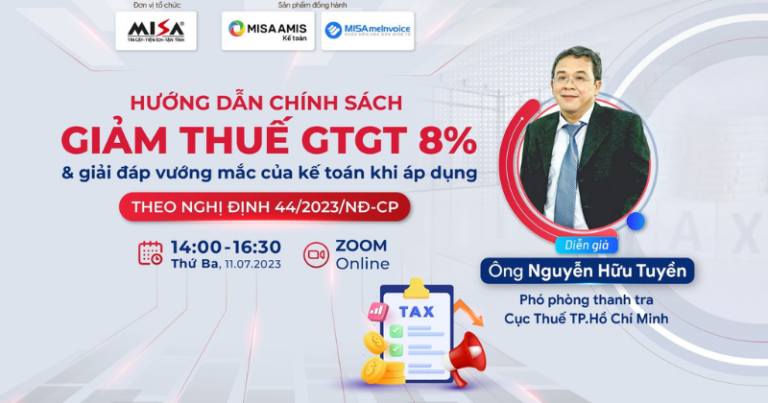 MISA tổ chức hội thảo “Hướng dẫn chính sách giảm thuế GTGT 8% theo nghị định 44/2023/NĐ-CP” thu hút 2000 doanh nghiệp tham dự
