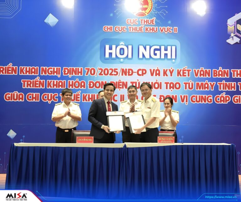 MISA ký kết hợp tác với Chi cục Thuế Khu vực II TP.HCM, thúc đẩy triển khai hiệu quả Nghị định số 70/2023/NĐ-CP