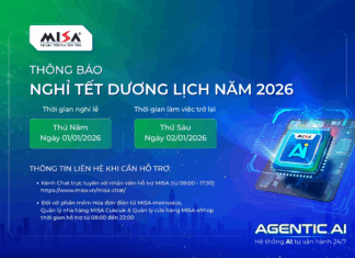 Tập đoàn MISA thông báo nghỉ Tết Dương lịch năm 2026