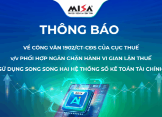 THÔNG BÁO VỀ CÔNG VĂN 1902/CT-CĐS CỦA CỤC THUẾ VỀ VIỆC PHỐI HỢP NGĂN CHẶN HÀNH VI GIAN LẬN THUẾ SỬ DỤNG SONG SONG HAI HỆ THỐNG SỔ KẾ TOÁN TÀI CHÍNH